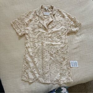 Top Shop Beige Lace Shirt Dress